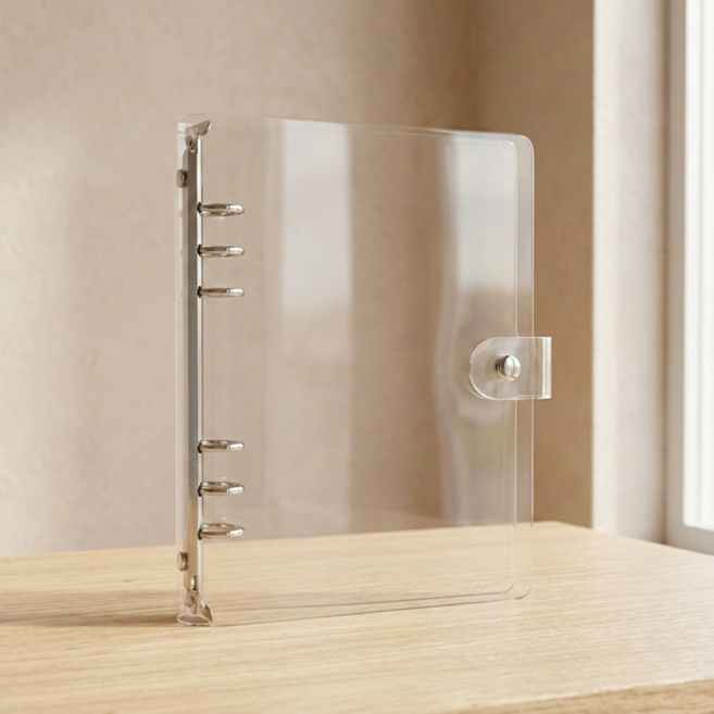 오로라 홀로그램 6공 바인더 다이어리 커버, 1개, 투명A5커버