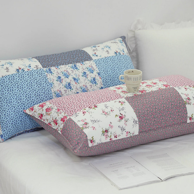 라라패치 30수 광목면100% 대형 등받이 허리쿠션 (솜포함) 국내생산 2인베개 등쿠션 침대헤드 대쿠션, 퍼플