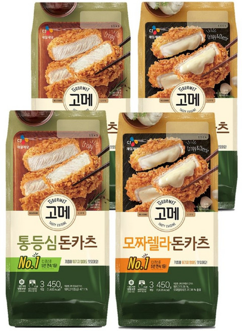 고메 돈카츠 골라담기450g x 4, 통등심돈카츠 450g x 2 + 모짜렐라돈카츠, 450g, 1개