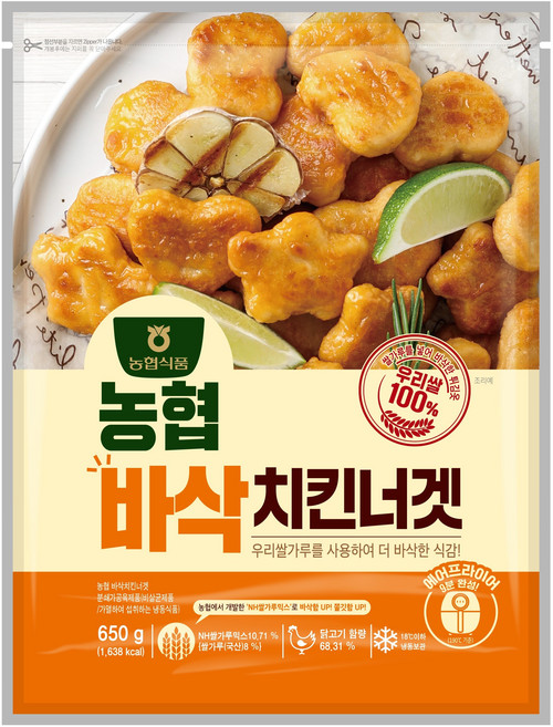 농협 바삭 치킨너겟 650g 국산 쌀가루 너겟, 1개