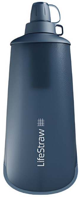라이프스트로우 피크 스퀴즈 휴대용 정수 물병 1L, 1개, 블루