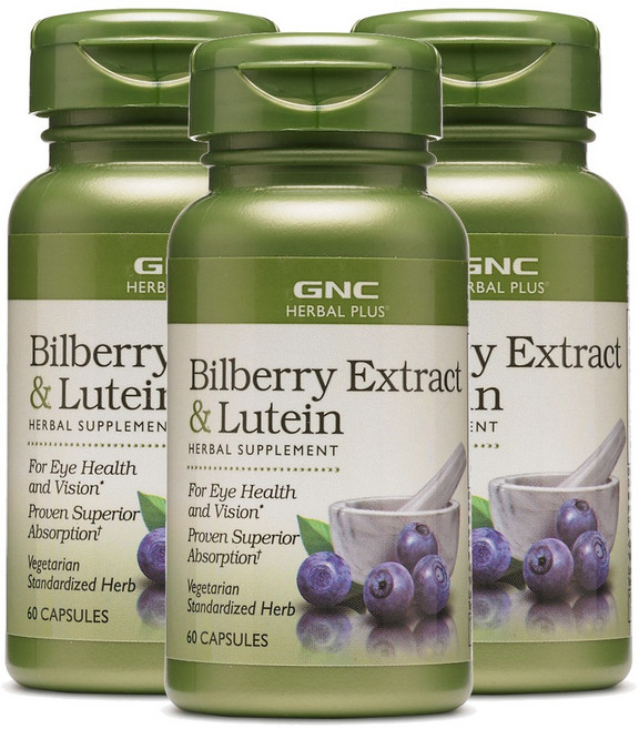 GNC 빌베리 추출물 & 루테인 소프트젤, 60정, 3개