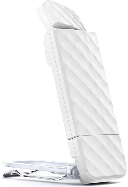 THOUSTA 초소형 미니 접이식 무선 집게 공부용 북라이트 충전식 침실 휴대용 LED 클립 독서등, 화이트