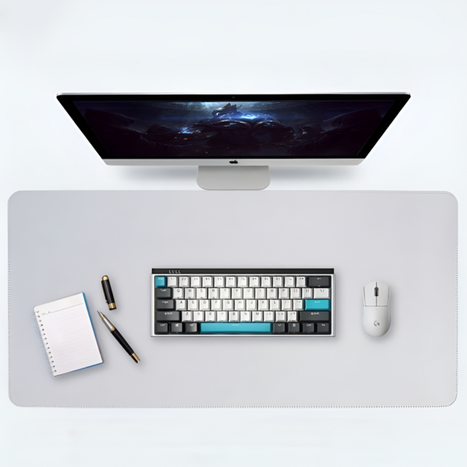 가온루트 프리미엄 논슬립 대형 마우스 장패드 데스크 패드 매트, 라이트그레이