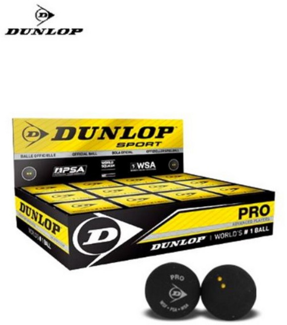 던롭 PRO 스쿼시볼 프로 시합구 블랙 12개입, 12세트