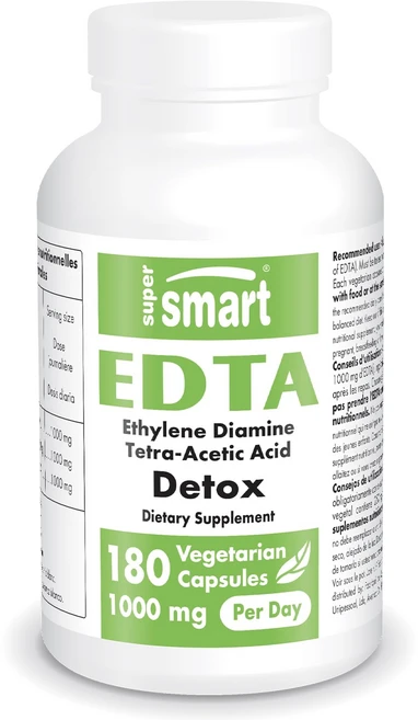 슈퍼스마트 EDTA 에틸렌디아민테트라아세트산 1000mg 180베지캡슐, 1개, 180정 - 쿠팡