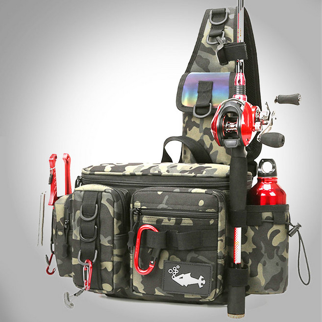 듀라맥스 낚시 루어가방 크로스백 다용도 멀티포켓 3Way, 블랙, 블랙