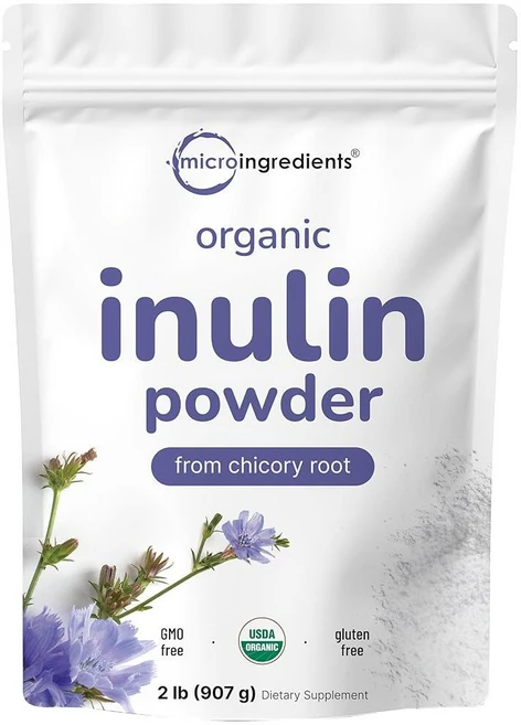 Micro Ingredients 이눌린 섬유 파우더 0.9kg(2파운드) | 소화 및 장 건강을 지원하는 천연 프리바이오틱 | 용해성 쉽게 소화 | 무향 비건, Micro Ingredients 이눌린 섬유 파우더,, Inulin Fiber - 쿠팡