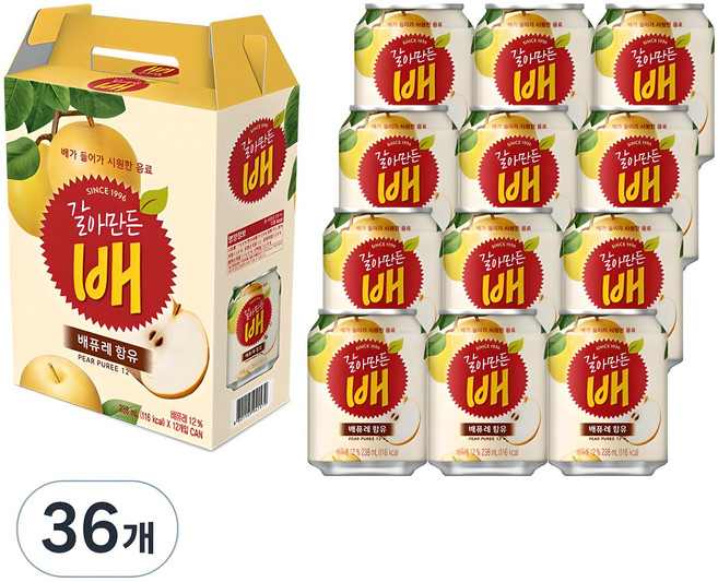 갈아만든배, 238ml, 36개
