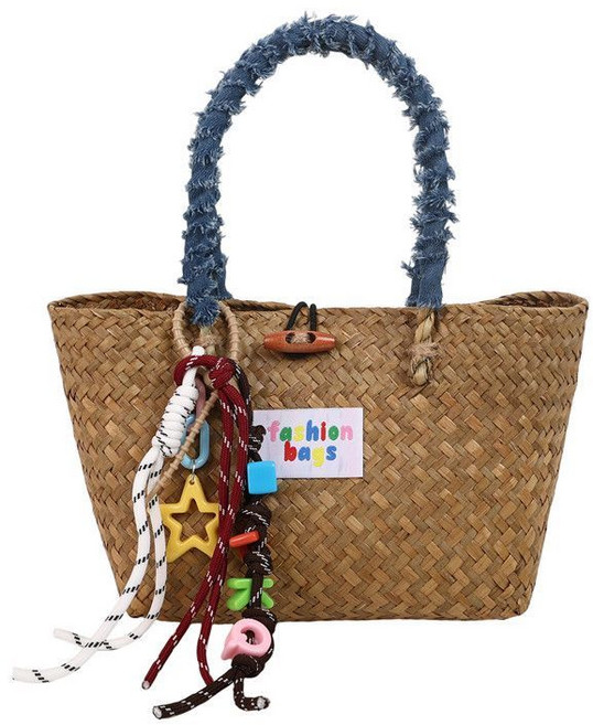 COSYEVNO 여성 밀짚 토트백 캐주얼 여름 휴가철 데일리 핸드백