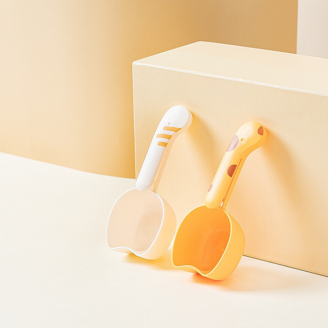 귀여운 고양이발 디자인 반려동물 클립형 스푼 펫 숟가락 애완용품 1개, 옐로우