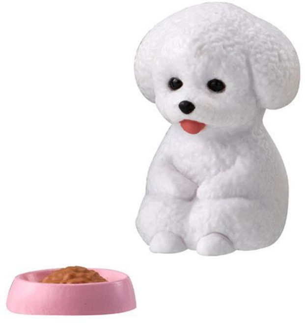 BANDAI 等一下狗狗P3 公仔 哈士奇 柯基 比熊犬 吉娃娃, 1個, 比熊犬（ビション・フリーゼ）