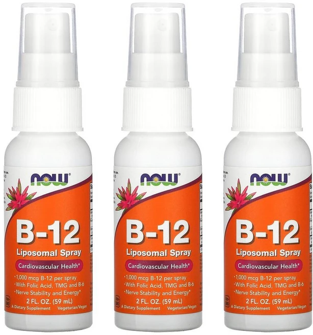 나우푸드 B12 리포솜 리포조말 엽산 베타인 TMG 스프레이 1000mcg 59ml 3통, 3개 - 쿠팡