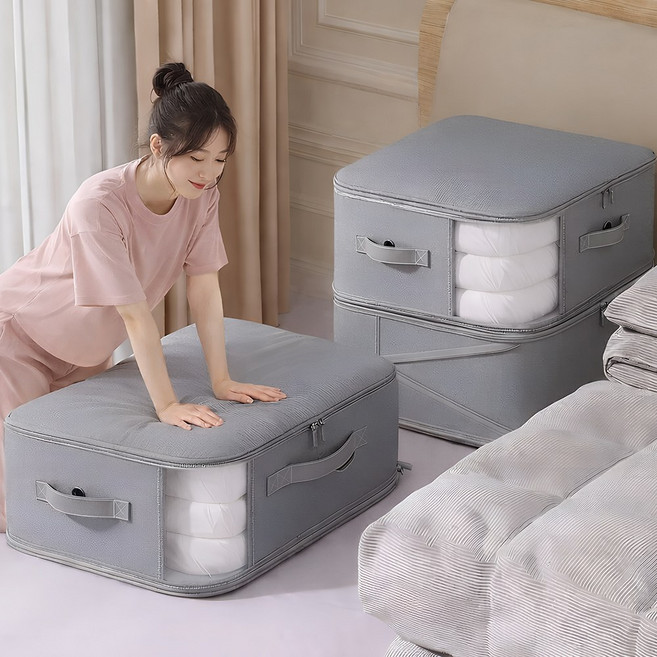 라온프리 프리미엄 패딩 의류 이불 압축팩, 그레이, 2개