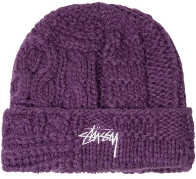 스투시 132112 니트 패치워크 비니, Free Size, purple