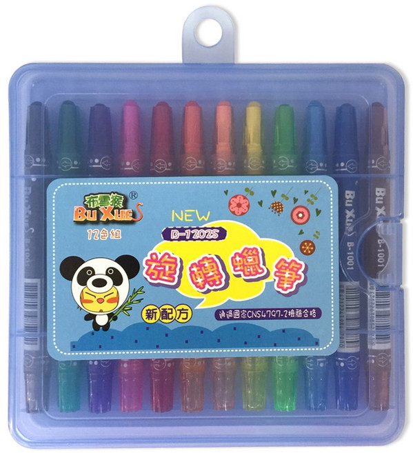 B-1202S 布雪猴 12色 旋轉蠟筆, 1個, 1組
