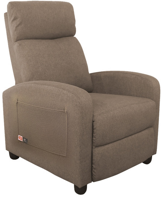 JUSTBUY 可調式單人沙發床 懶人沙發 休閒美容躺椅, 1個, 透氣亞麻布-咖色, 咖色