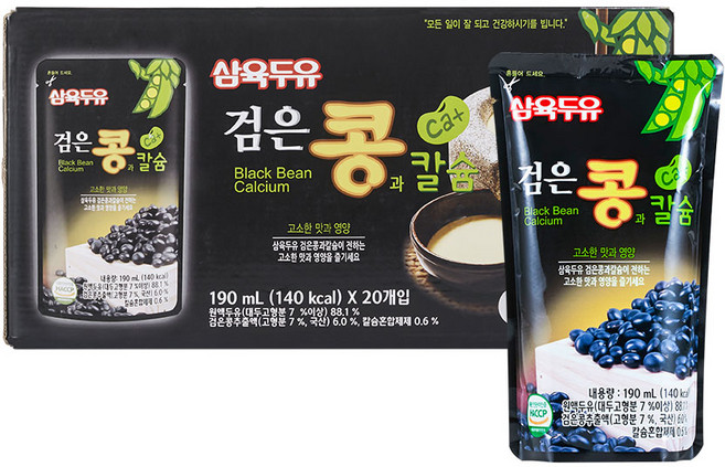 삼육두유 검은콩 앤 칼슘 파우치, 190ml, 20개