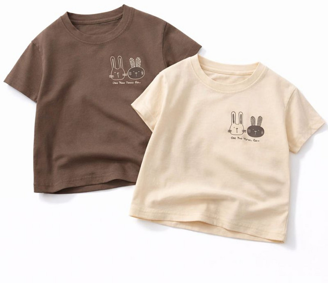 1+1 아동 프린트 순면 반팔티셔츠