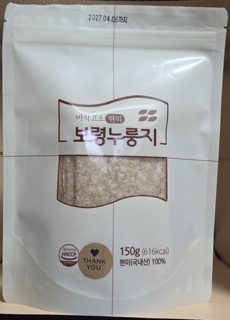 보령누룽지 (현미), 1개, 150g