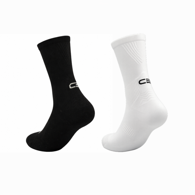 C2양말 운동 기능성 러닝양말 PACER 5PACK 러닝 골프 테니스 운동 마라톤 트레일러닝, 화이트, 5개