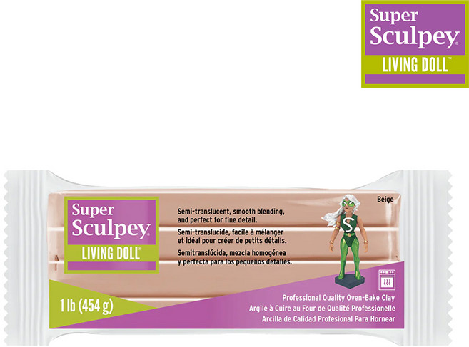 슈퍼스컬피 리빙돌 454g (SuperSculpey Living Doll) 폴리머클레이 4종, 베이지(Beige)