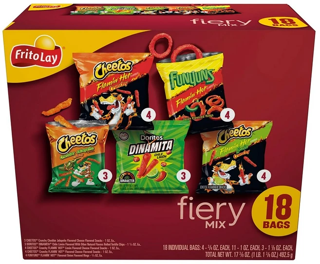 [미국직배송]프리토레이 매운맛/치즈맛 모음 18개 Frito-Lay Variety Snack Pack - 18ct, 프리토레이 파이어리 매운맛 믹스 18개입, 1개, 499.6g - 쿠팡
