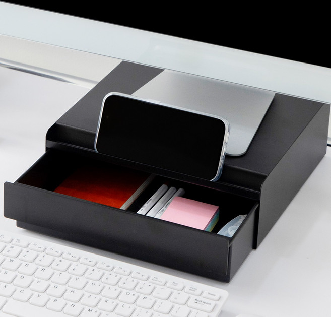 스톤힐 MSL-01 메탈 책상 서랍 정리함, 메탈서랍_블랙_높이8cm, 1개