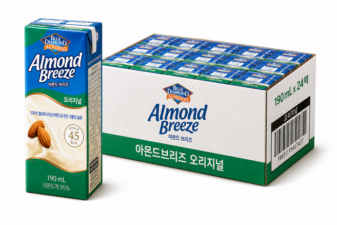 블루다이아몬드 아몬드 브리즈 대용량, 190ml, 5박스