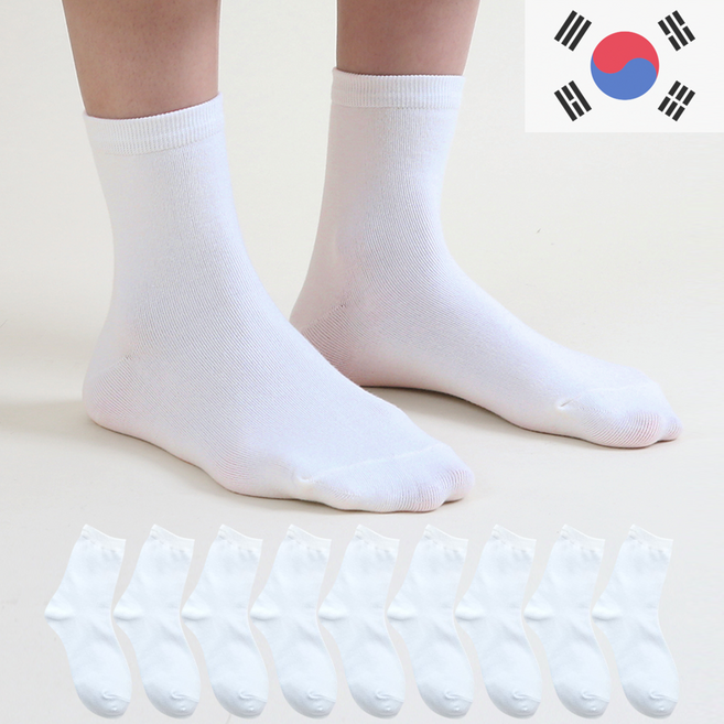 49년양말장인 여성용 프리미엄 무지 중목 양말 10켤레 세트