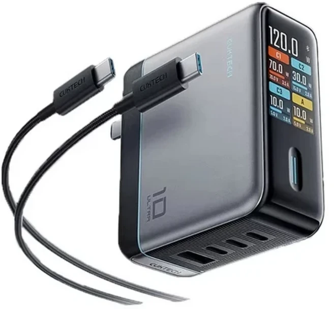 오리지널 CUKTECH 10 GaN 충전기 울트라 MAX 고속 TFT 스마트 스크린 어댑터 샤오미 홈 앱 PD2.0, 01 미국, 01 Grey