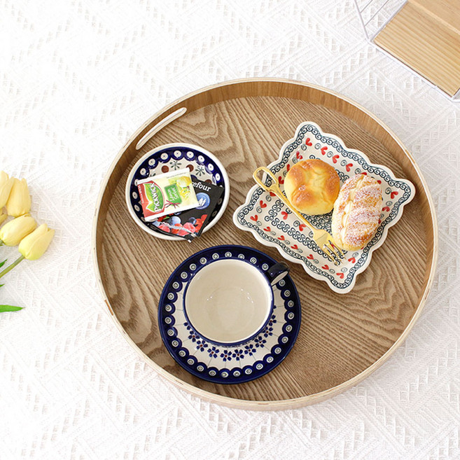 원형 손잡이 우드트레이/LC604(40x40)/원목 나무 쟁반, 원형 손잡이 우드트레이 LC-604