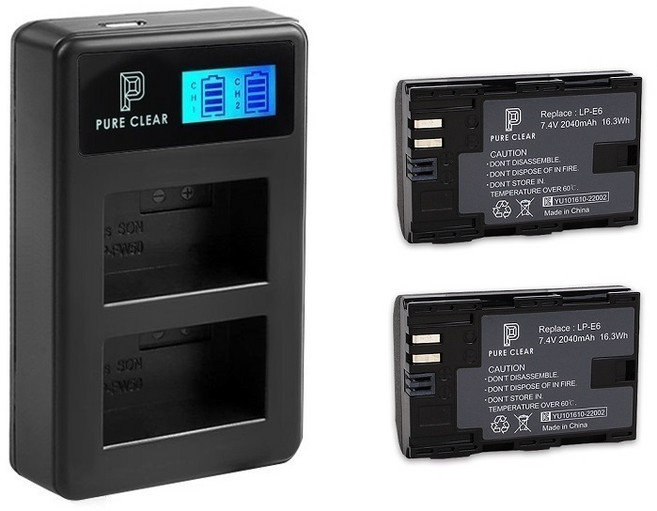 캐논 LP-E6 듀얼충전기+배터리2개 EOS 5D MARK IV 5D MARK III 5D MARK II 7D MARK II 6D MARK II 5DSR 5DS XC15 XC10, 1개