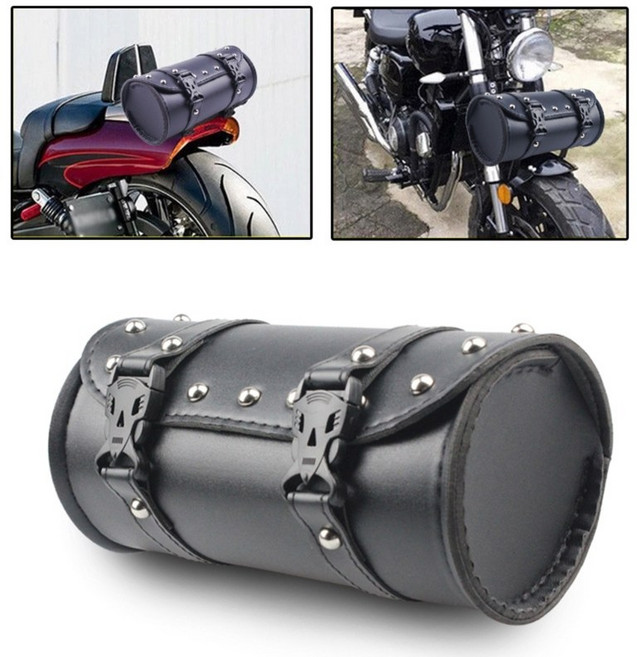 대용량 저장 파우치 오토바이 액세서리 가죽 핸들 바 가방 오토바이 전기 자전거, 1개, 1개