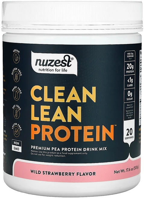 Nuzest 깨끗한 순지방 단백질 야생 딸기 (17.6oz), 498 g, 1개 - 쿠팡