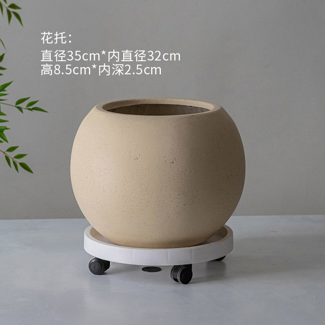 달항아리 화분 베이직 옹기 41 옥색 짧은 유광 항아리 12cm 슬릿분 특대 베이지 토분, 미디엄 사이즈 휠 트레이 베, 마그네시아