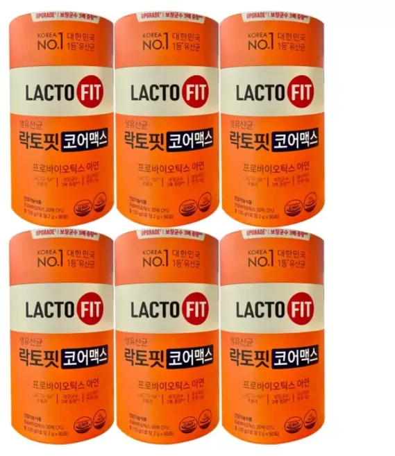 종근당 락토핏 코어맥스 6통 12개월분 생유산균 프로바이오틱스 579532, 120g