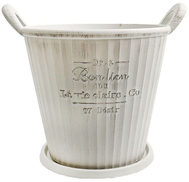 갑조네 빈티지손잡이화분 소형 중형 플라스틱 분갈이 커버화분, 빈티지손잡이화분(베이지), 1개