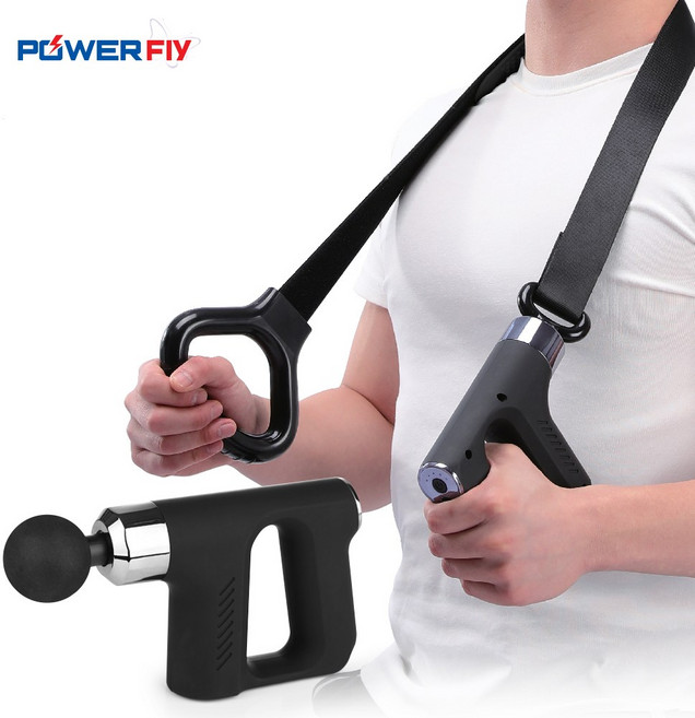 [당일출고]수량한정 본사특가 파워플라이 휴대용 마사지건 힐링파워 벨트 마사지건 PB-70B 5단계 강도 조절 벨트 스트랩&5종 교체 헤드