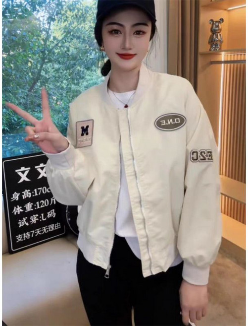 美式棒球服外套女長袖春季新款寬鬆休閒夾克上衣