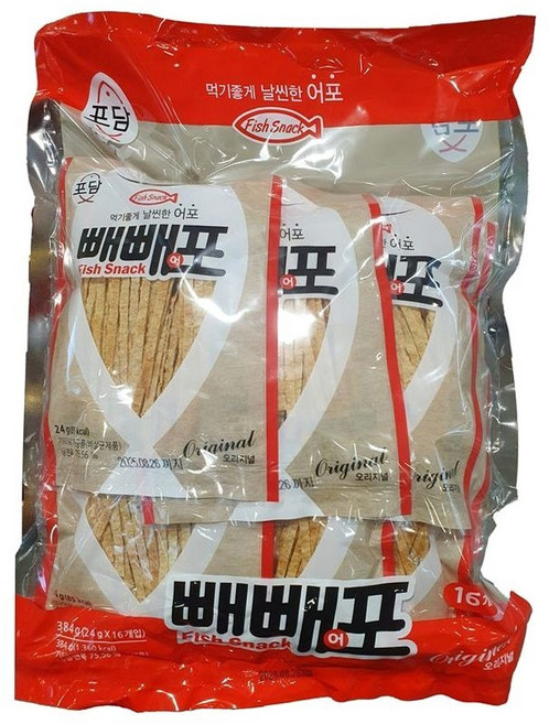 (매장정품) 코스트코 포담 뺴빼어포 384g (24g x 16개) 안주 술안주 간식 232460, 24g, 1