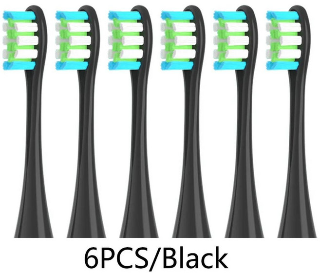 Oclean Flow X X PRO Z1 F1 One Air 2 SE 브러시 헤드 소프트 듀폰 음파 칫솔 진공 강모 교체 헤드 7 개, 6Black * 1개