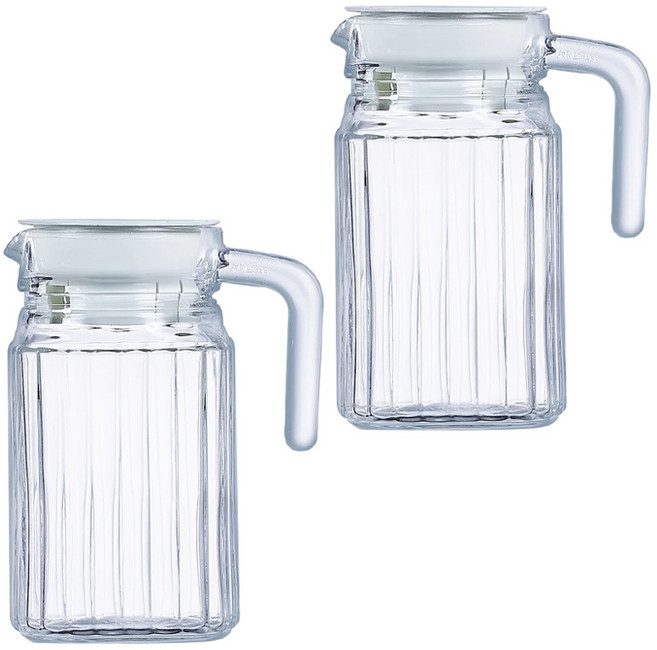 루미낙 콰드로 클리어 유리 물병 500ml 1+1, 2개