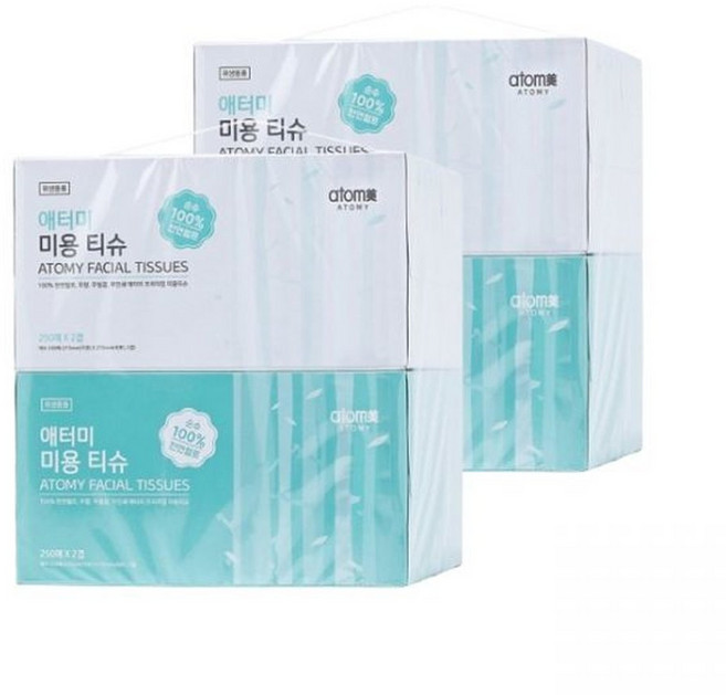 애터미 미용티슈 각티슈 250매 x 8개