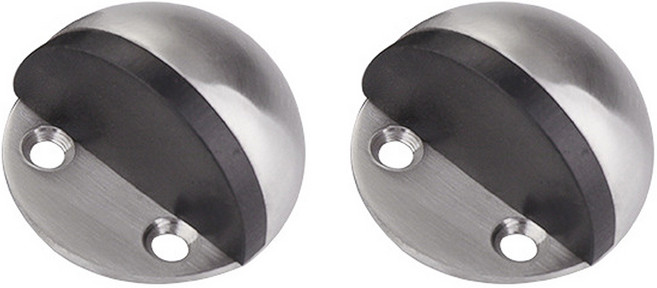 PUREGO 무타공 반달 도어스토퍼, 실버, 2개