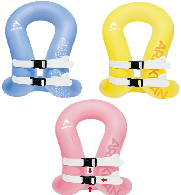 아라칸 어린이 넥튜브 스윔베스트 유아 아동 조끼형 어깨 튜브 물놀이조끼, 50kg, 1개, 핑크