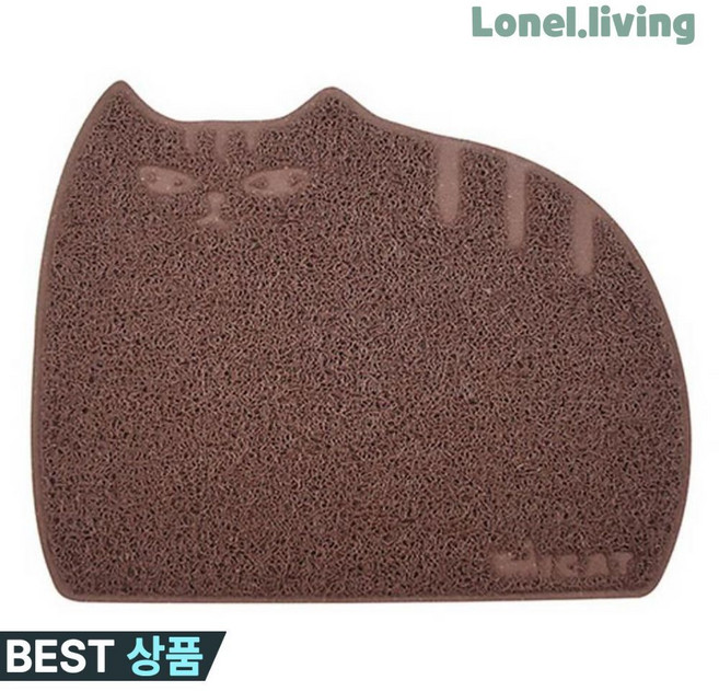 로넬리빙 에스엠펫 고양이모래매트 모래털이 PVC 코일 브라운, 1