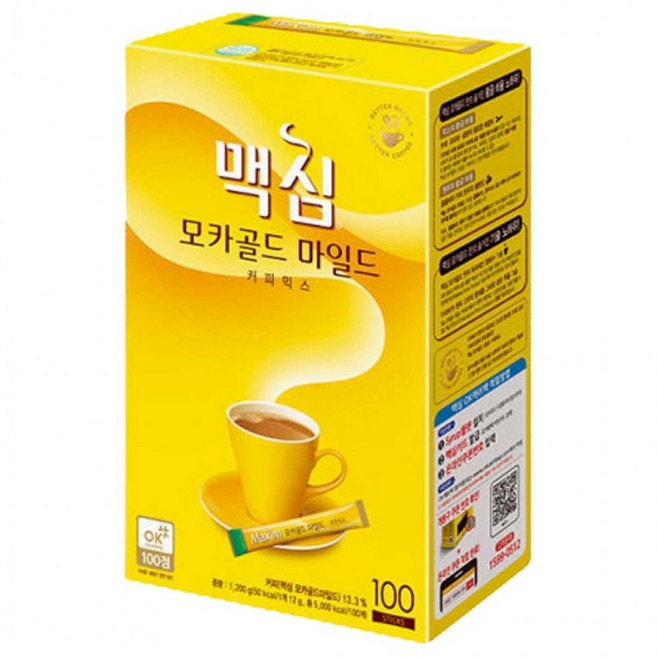 맥심 모카골드 마일드 커피믹스 100T, 12g, 1박스