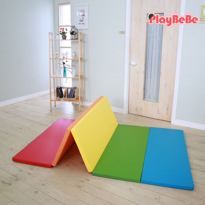 플레이베베 층간소음방지매트 놀이방 폴더매트 그랜드 5단 (100x250), 레체그레이