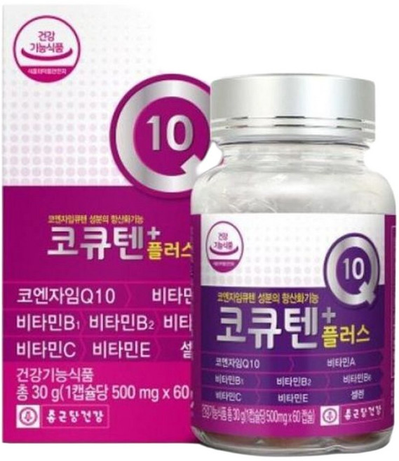 추석 선물세트 종근당건강 코큐텐 플러스 60캡슐 부모님 건강차 감사의 마음을 담아 정성 가득, 1세트, 60정